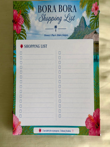 Bora Bora Shopping List | Tropical Grocery Notepad