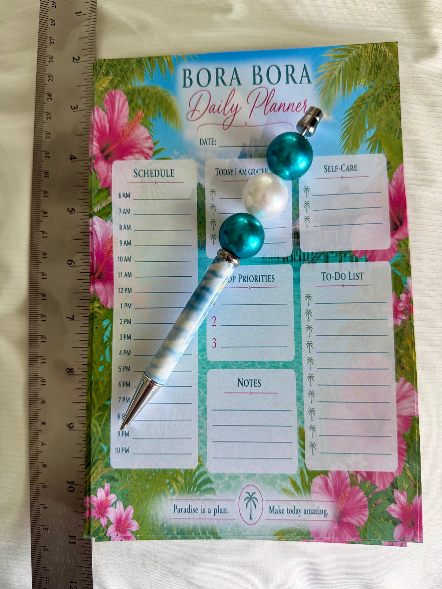 Bora Bora Daily Planner | Tropical Printable Notepad