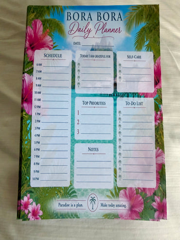 Bora Bora Daily Planner | Tropical Printable Notepad