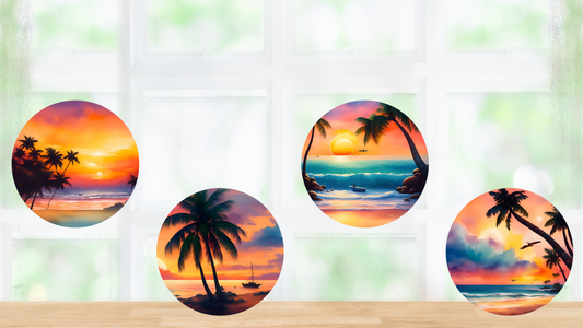Beach Round Coasters