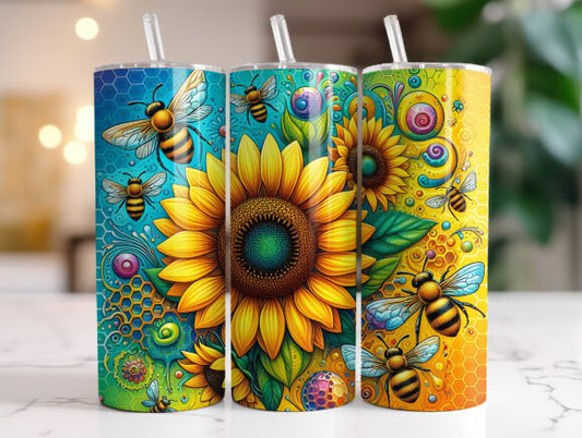 Bee's With Sunflower 20oz Tumbler