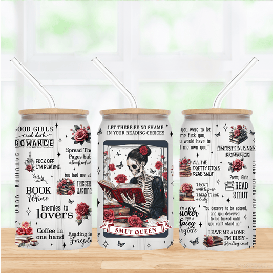 Smut Book 16oz Frosted Glass Can Tumbler