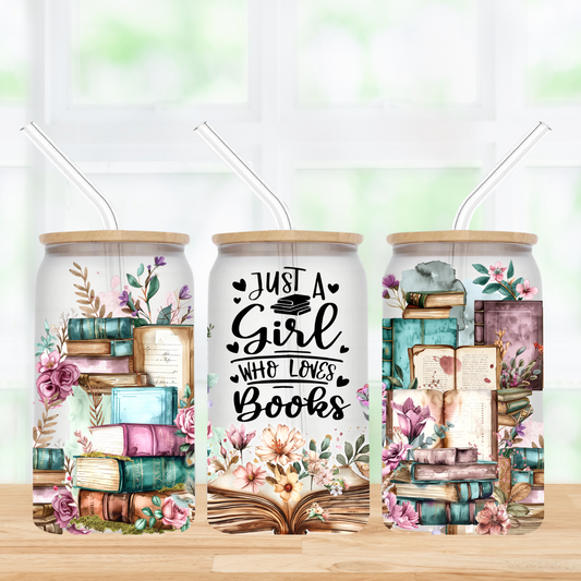 Flourish & Fiction 16oz Frosted Glass Can Tumbler