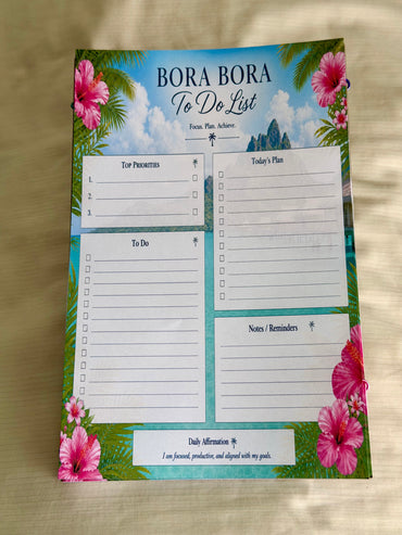 Bora Bora To‑Do List | Tropical Task Notepad