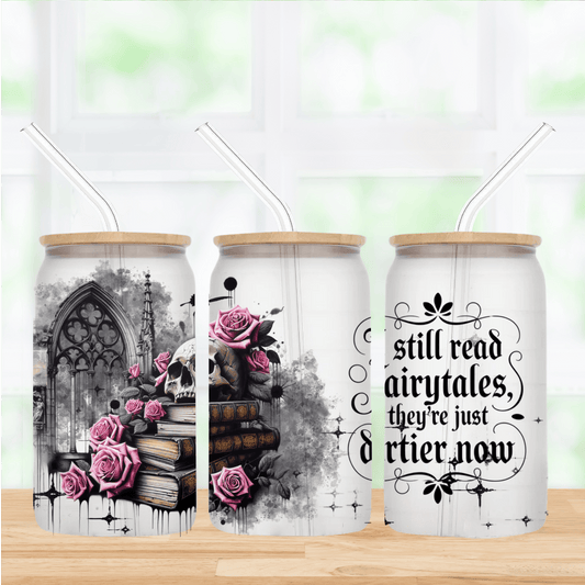 Dark Fairytales 16oz Frosted Glass Can Tumbler