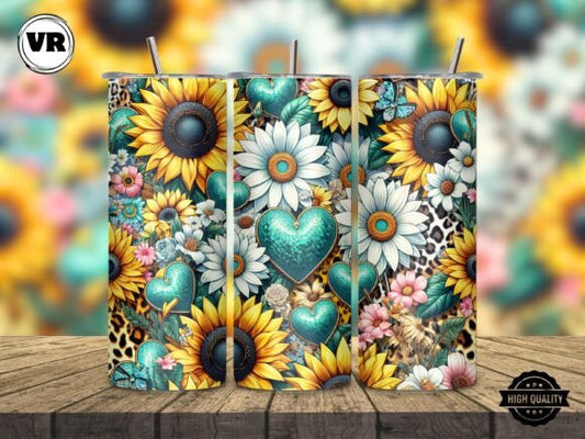 Flowers and Hearts 20oz Tumbler