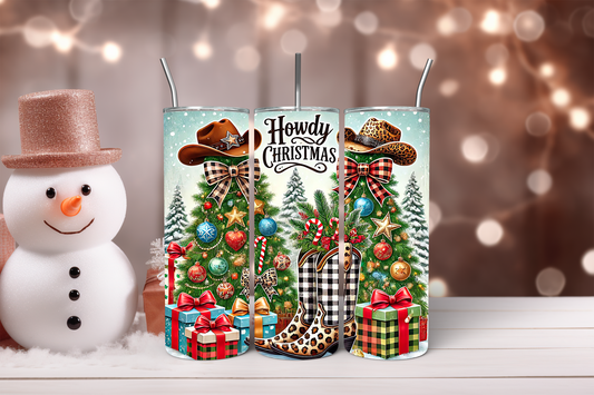 Howdy Christmas Western 20oz Tumbler