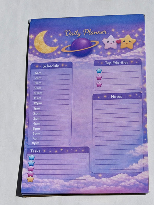 Moon & Stars Daily Planner Notepad