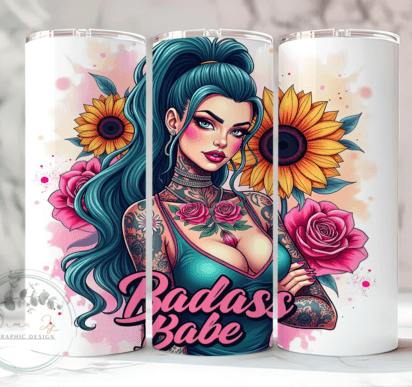 Pink Badass Babe 20oz Tumbler