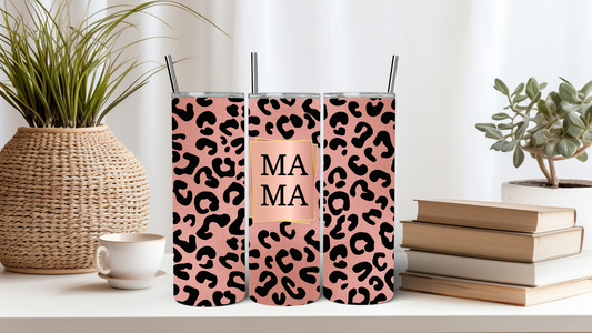 Rose Gold Leopard 20oz Tumbler