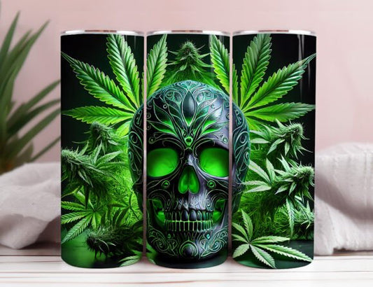 Marijuana Skull 20oz Tumbler