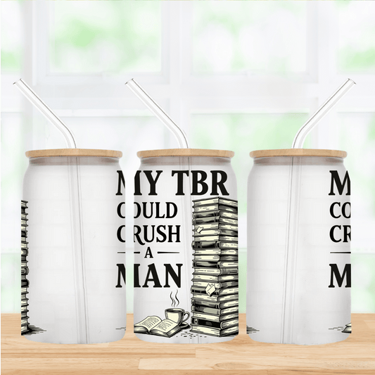 TBR 16oz Frosted Glass Can Tumbler