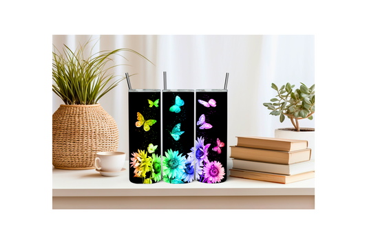 Butterfly & Floral 20oz Tumbler