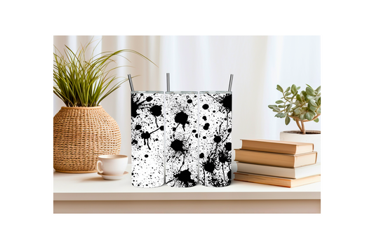 Black & White Splatter 20oz Tumbler