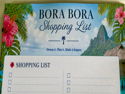 Bora Bora Shopping List | Tropical Grocery Notepad