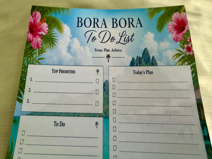 Bora Bora To‑Do List | Tropical Task Notepad