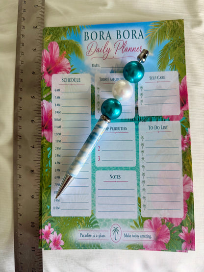 Bora Bora Daily Planner | Tropical Printable Notepad