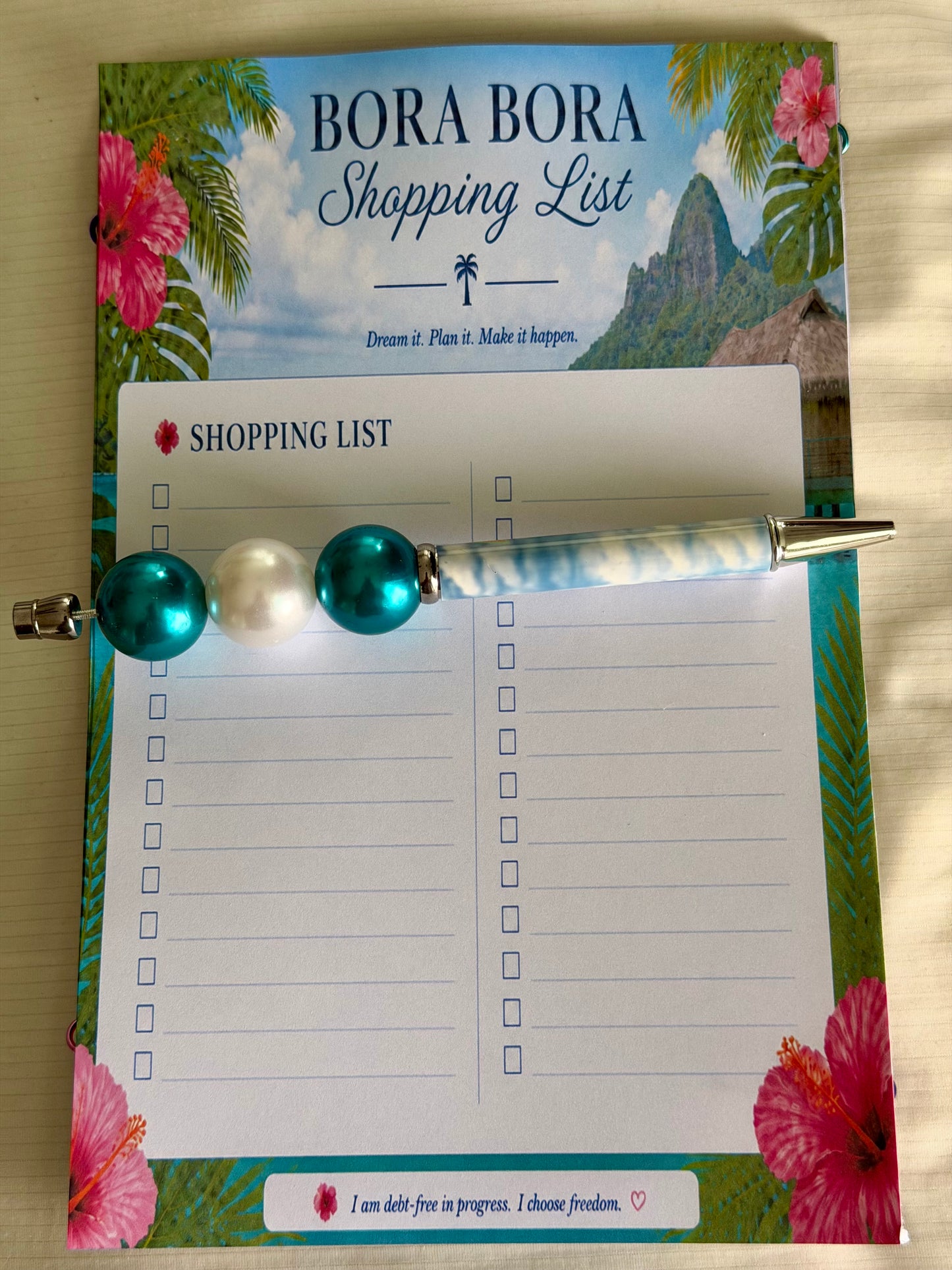 Bora Bora Shopping List | Tropical Grocery Notepad