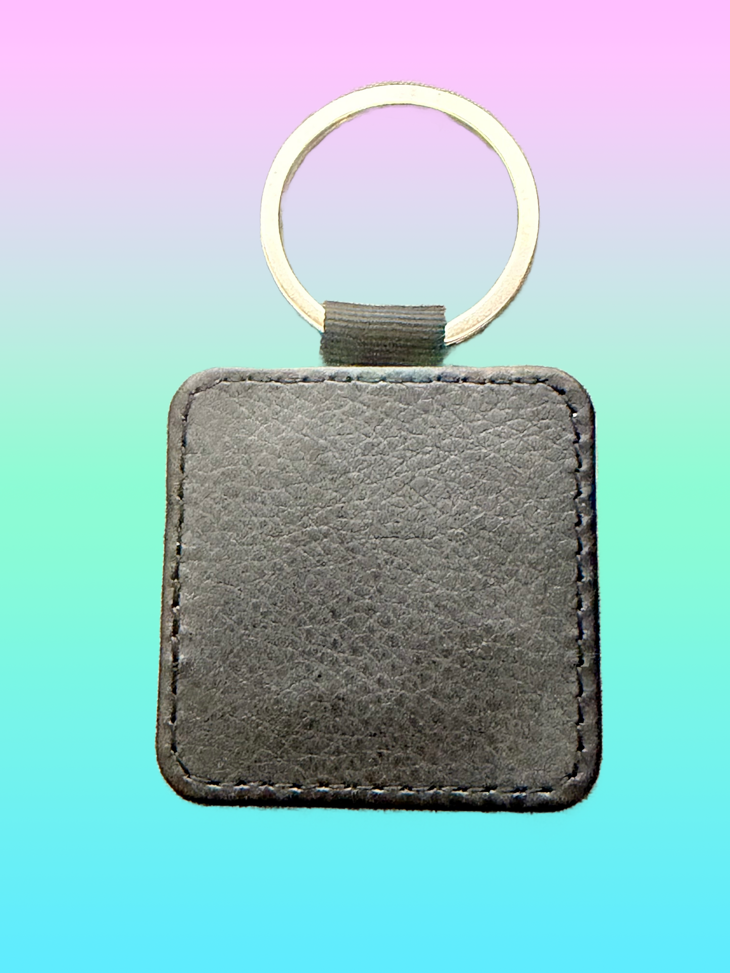 Customized Square Leather Keychain