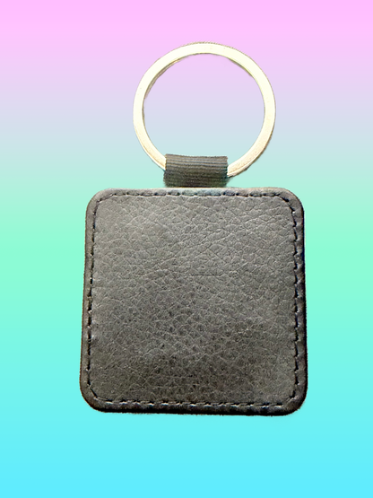 Customized Square Leather Keychain