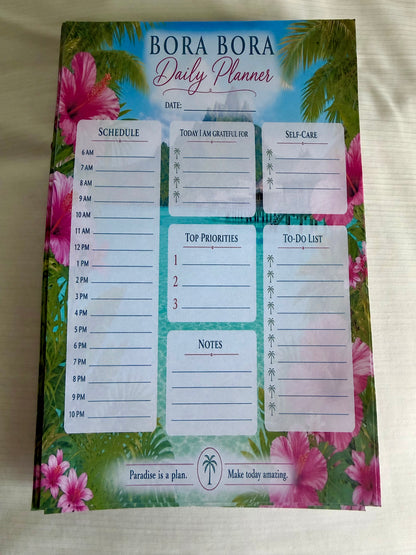Bora Bora Planner Bundle | Daily + Weekly + To‑Do + Shopping List | Tropical Stationery Set