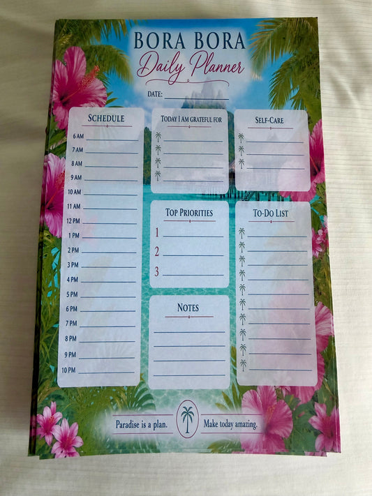 Bora Bora Planner Bundle | Daily + Weekly + To‑Do + Shopping List | Tropical Stationery Set