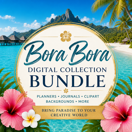 Bora Bora Printable Planner Bundle — 13 Tropical Pages, Digital Download