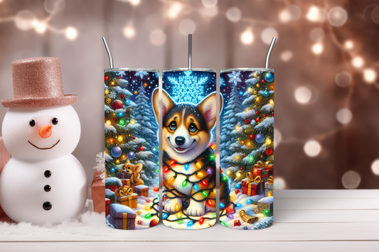 Corgi Glow Christmas 20oz Tumbler