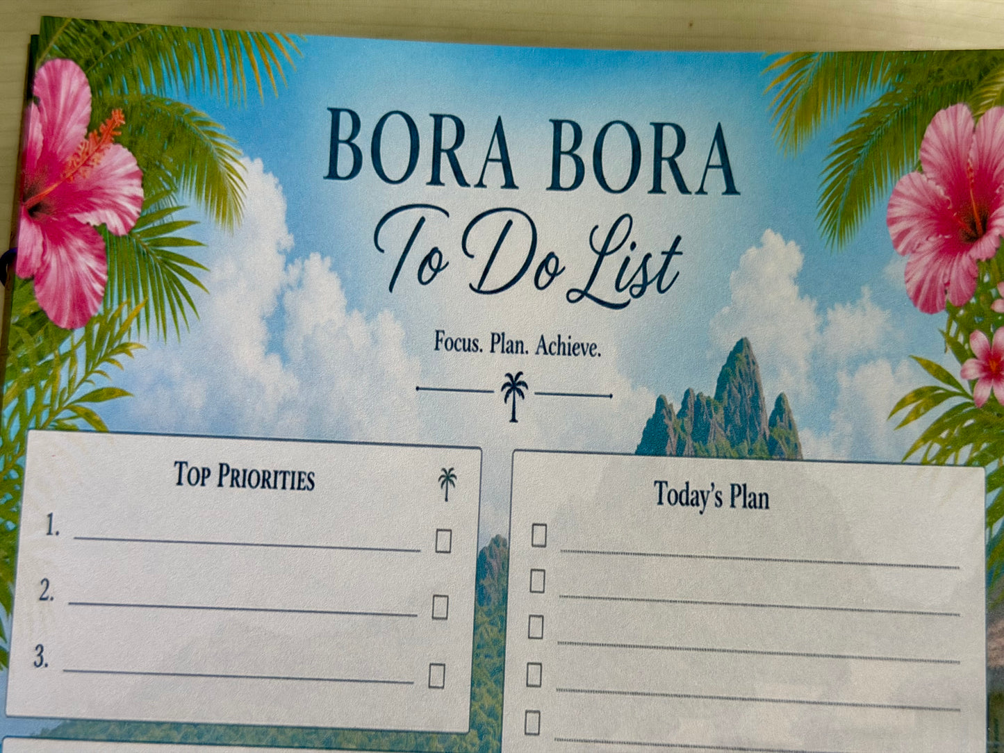 Bora Bora To‑Do List | Tropical Task Notepad