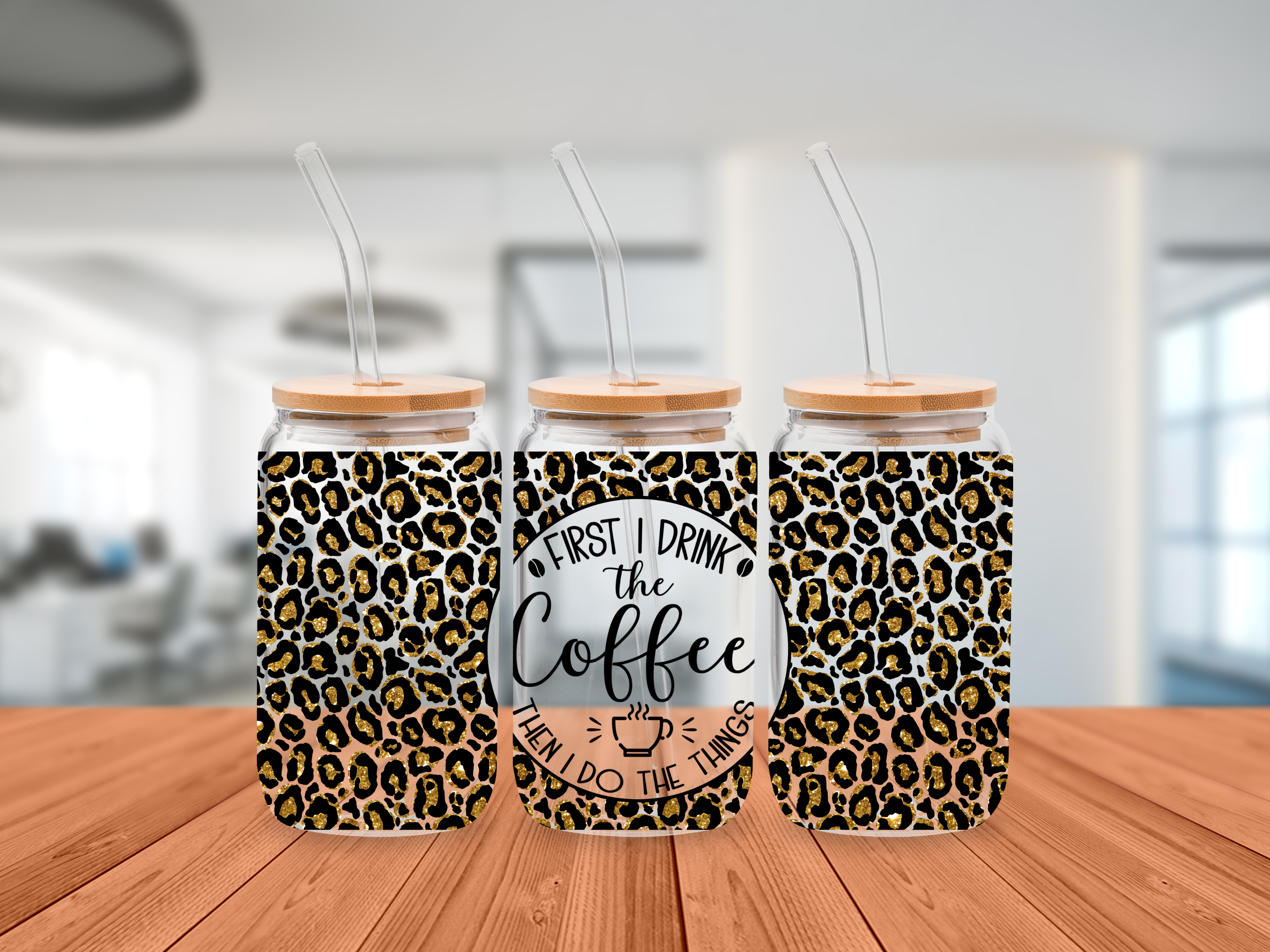 First I Drink The Coffee 16oz Frosted Glass Tumbler