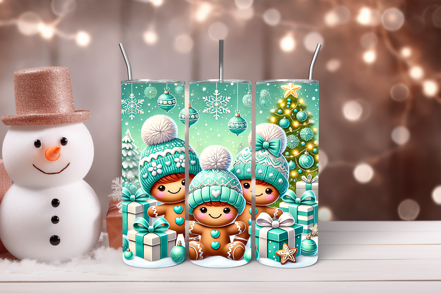 Gingerbread Cheer Christmas 20oz Tumbler
