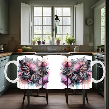 Glitter Butterfly Mug