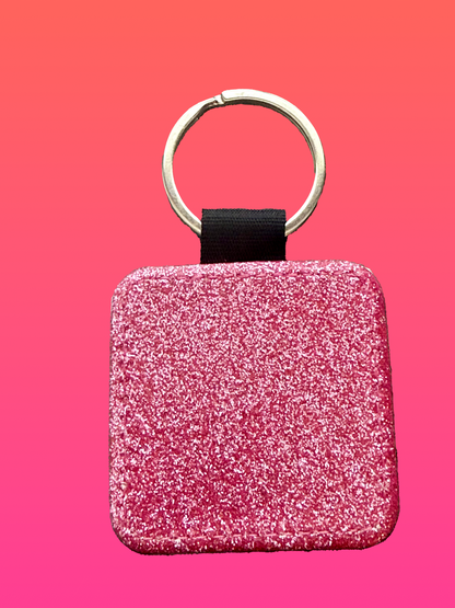 Customized Square Leather Keychain