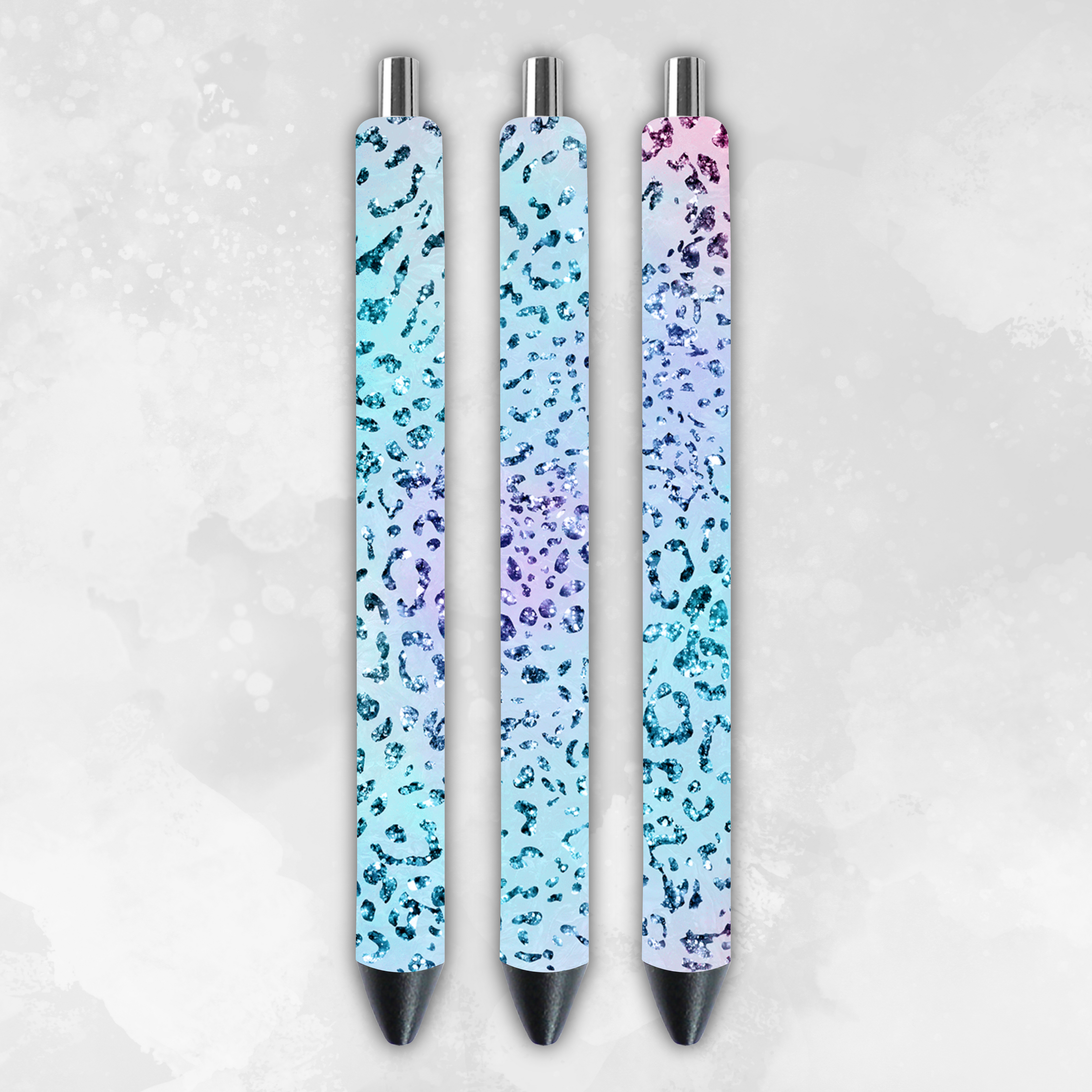 Glittered Animal Print 6 Pack of Pens