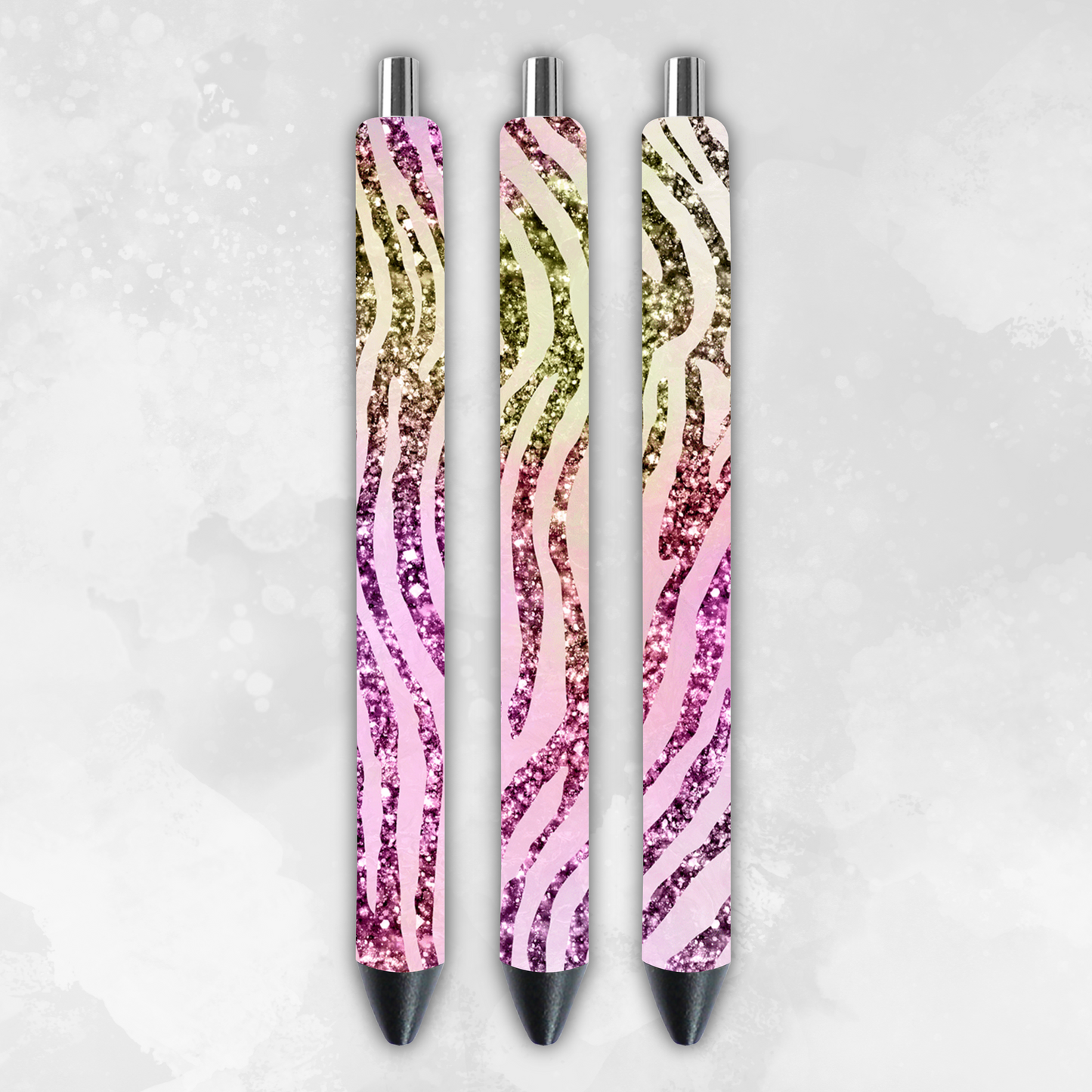 Glittered Animal Print 6 Pack of Pens