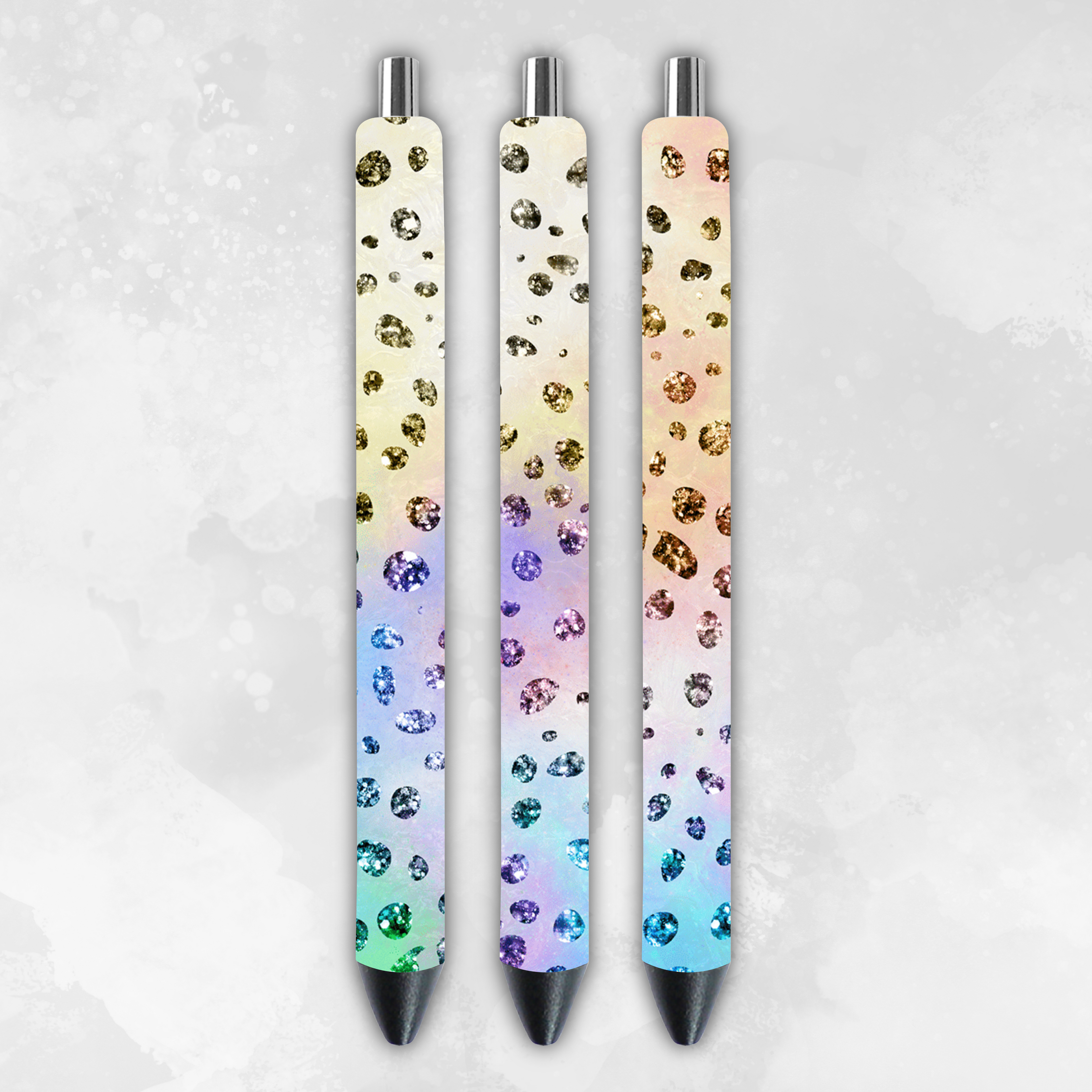Glittered Animal Print 6 Pack of Pens