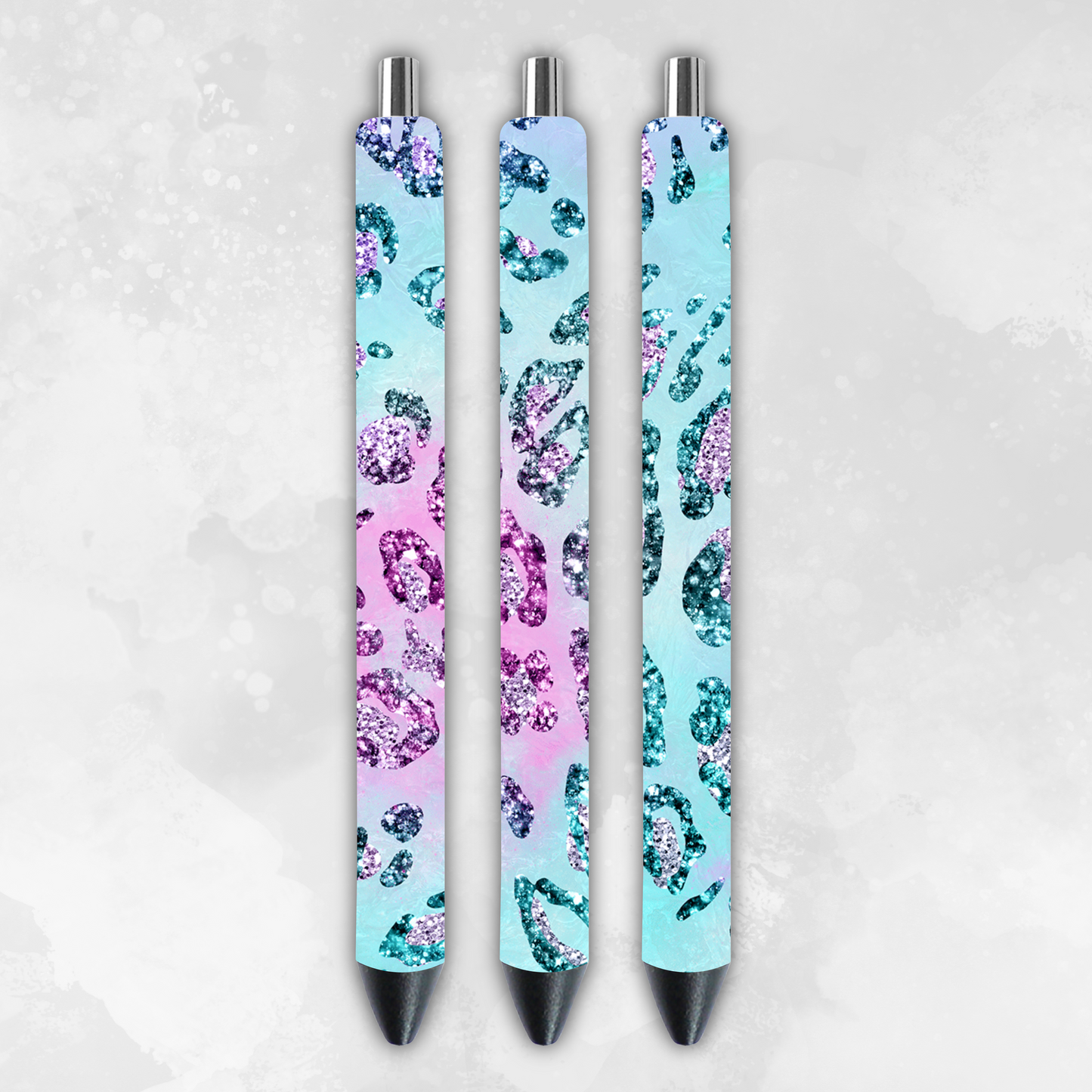 Glittered Animal Print 6 Pack of Pens