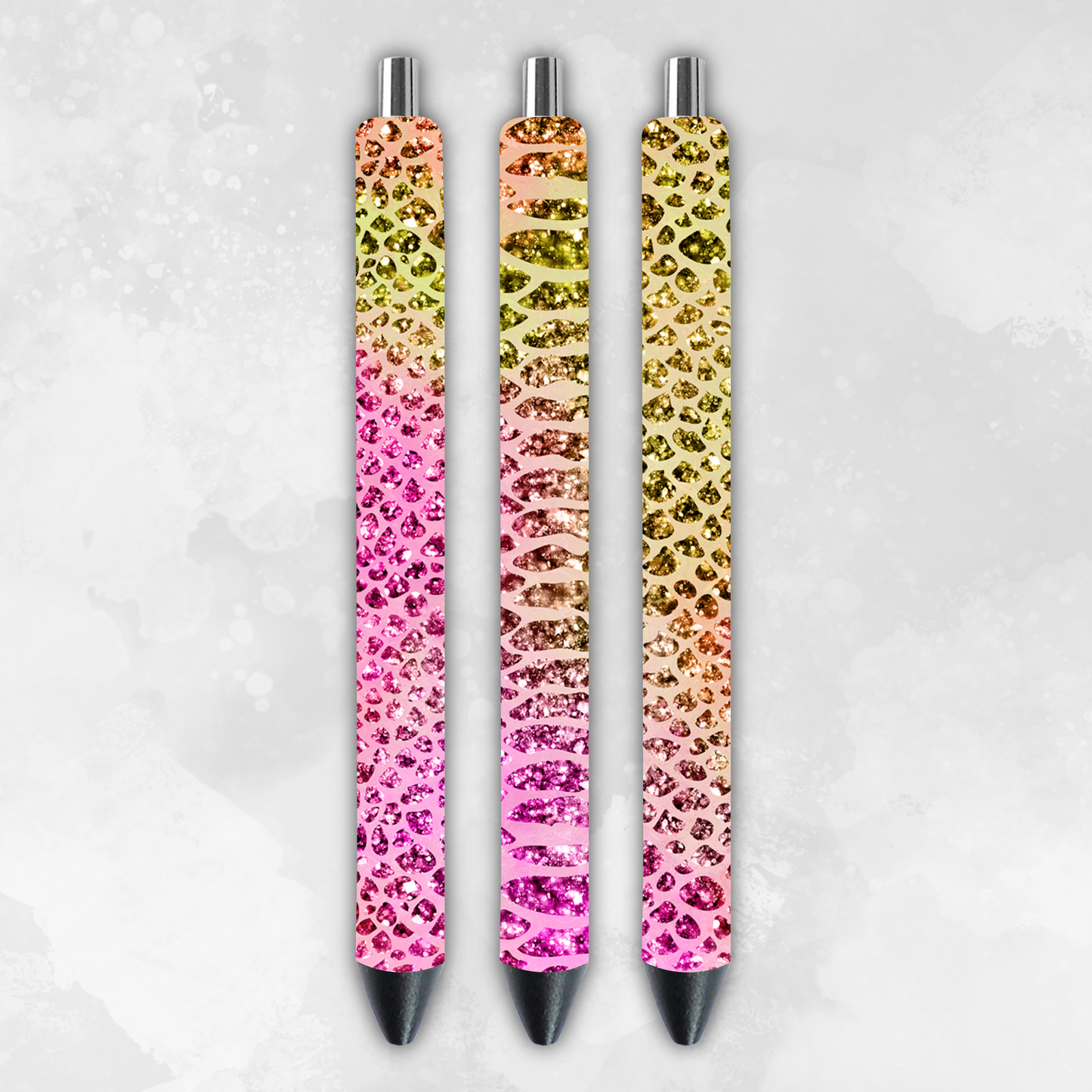 Glittered Animal Print 6 Pack of Pens