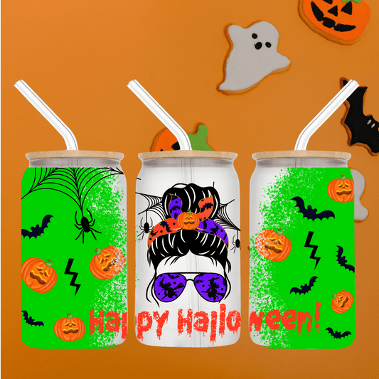 Happy Halloween 16oz Frosted Glass Tumbler