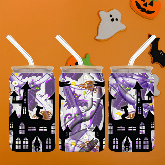 Haunted Warehouse 16oz Frosted Glass Can Tumbler