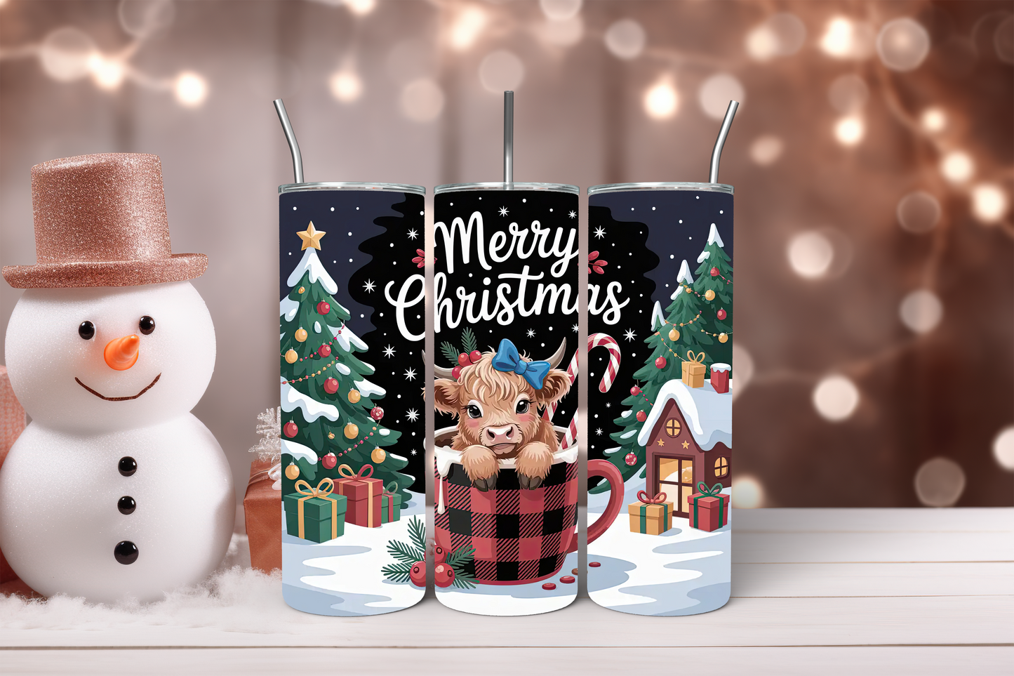 Merry Moo-Mas Christmas 20oz Tumbler