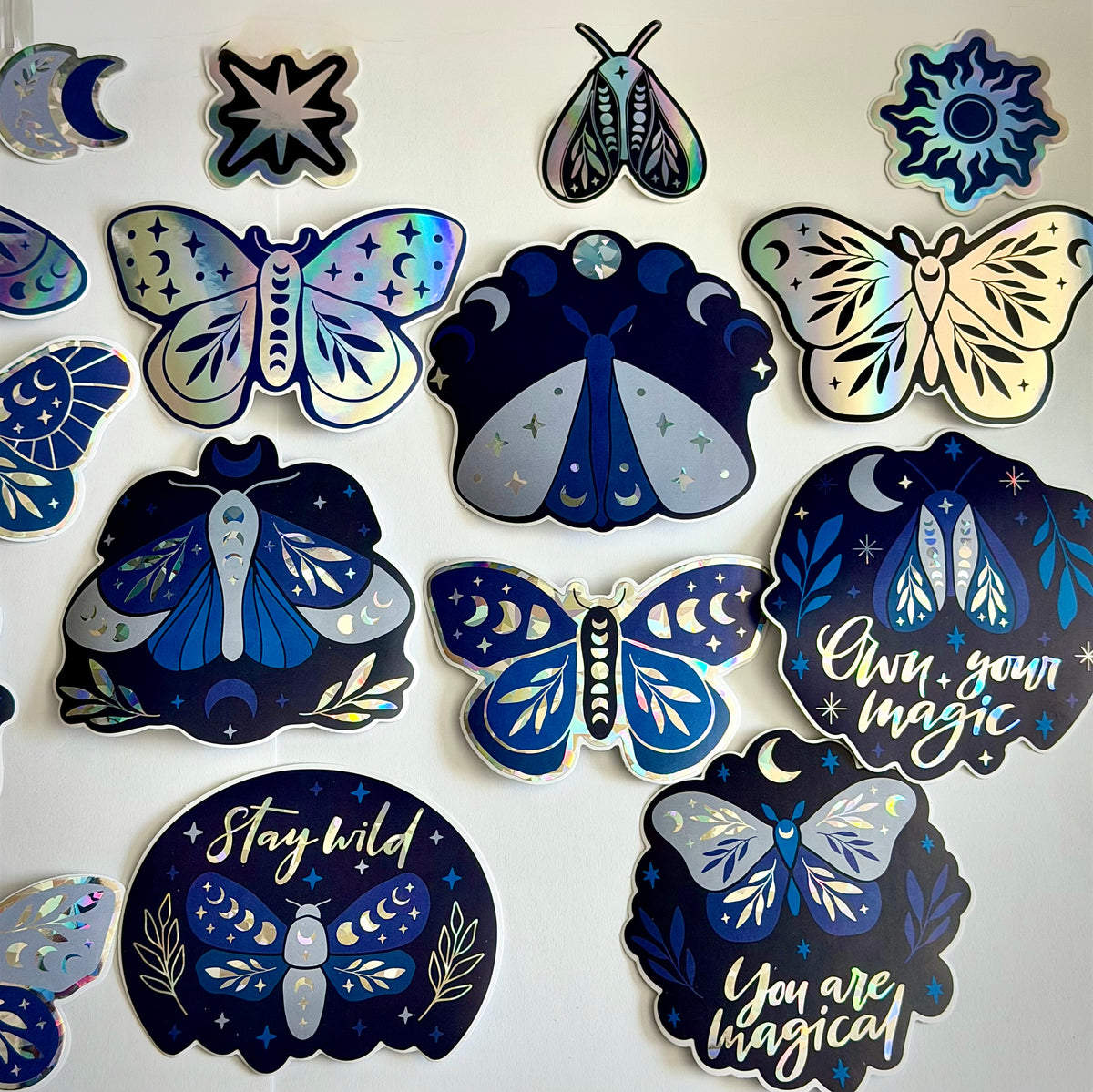 Limited Edition Celestial Butterfly Holographic Sticker 5 Pack
