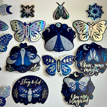Limited Edition Celestial Butterfly Holographic Sticker 5 Pack