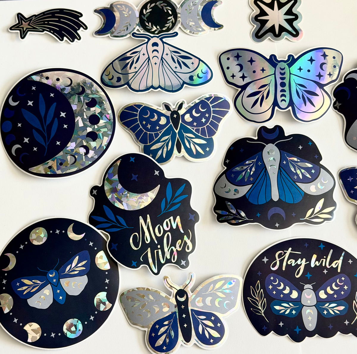 Limited Edition Celestial Butterfly Holographic Sticker 5 Pack