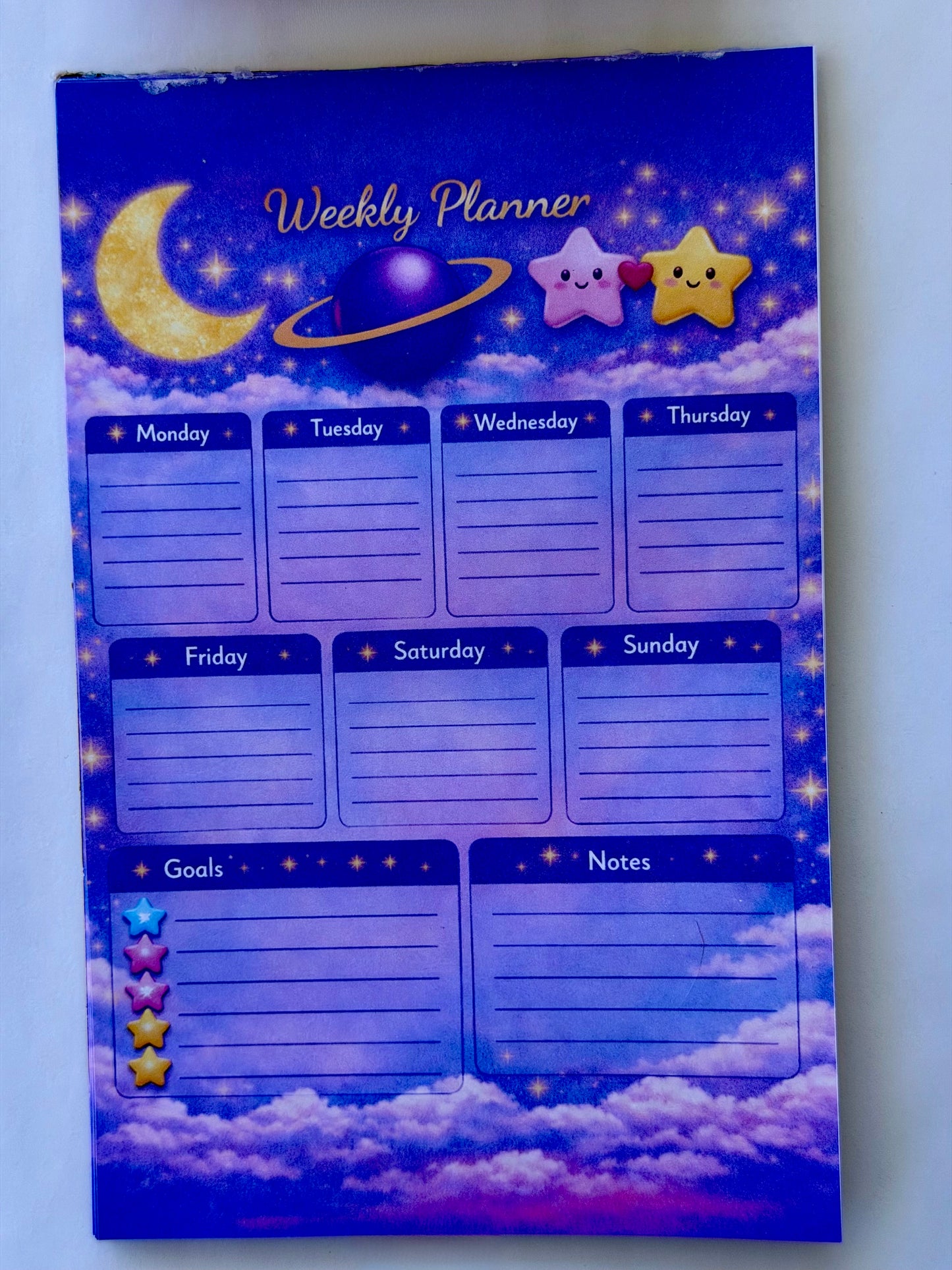 Moon & Stars Weekly Planner Notepad