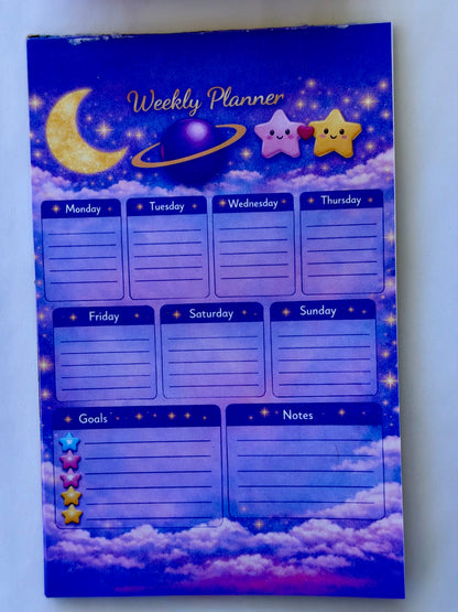 Moon & Stars Weekly Planner Notepad