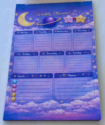 Moon & Stars Weekly Planner Notepad