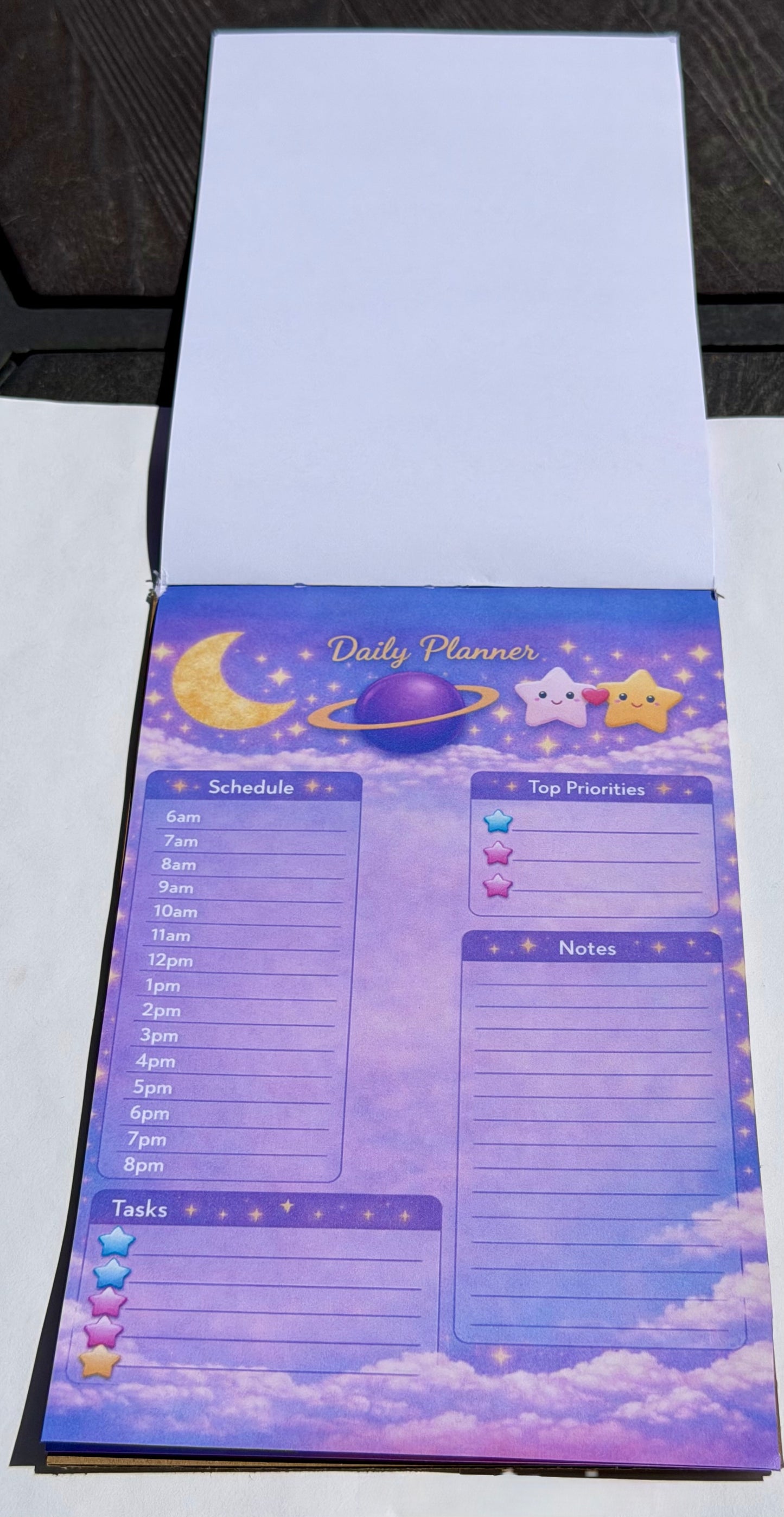 Moon & Stars Daily Planner Notepad