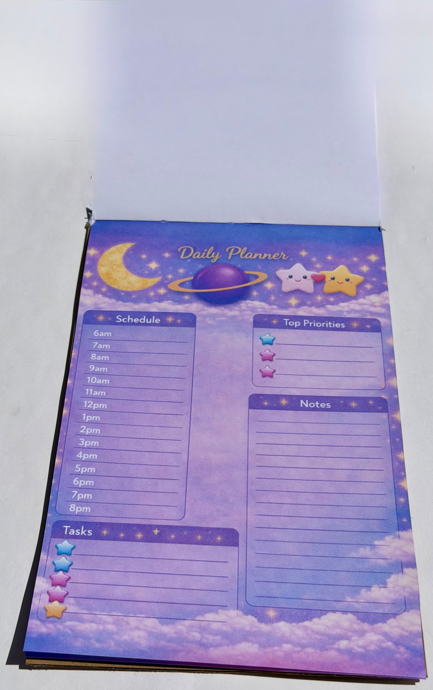 Moon & Stars Daily Planner Notepad