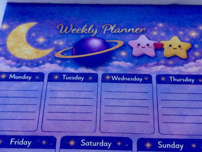 Moon & Stars Weekly Planner Notepad
